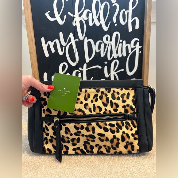 Kate Spade Faux Calf Hair and Leather Clutch Leopard Print - Picture 8 of 9